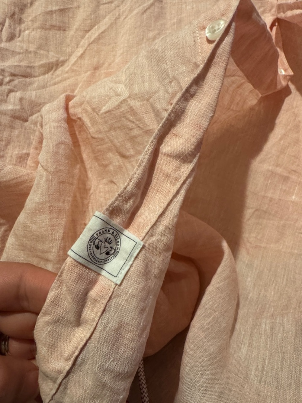 Frank & Eileen Linen Button-Up Shirt - Light Pink - Picture 4 of 5